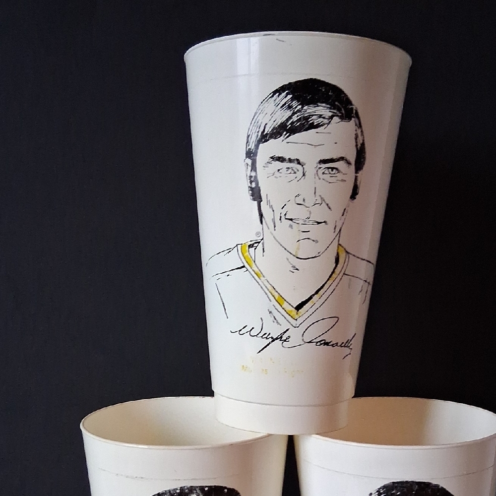 Vintage WHA Illustrated White and Orange Cups Set - Picture 5 of 16